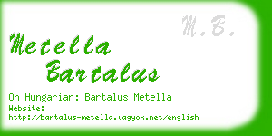 metella bartalus business card